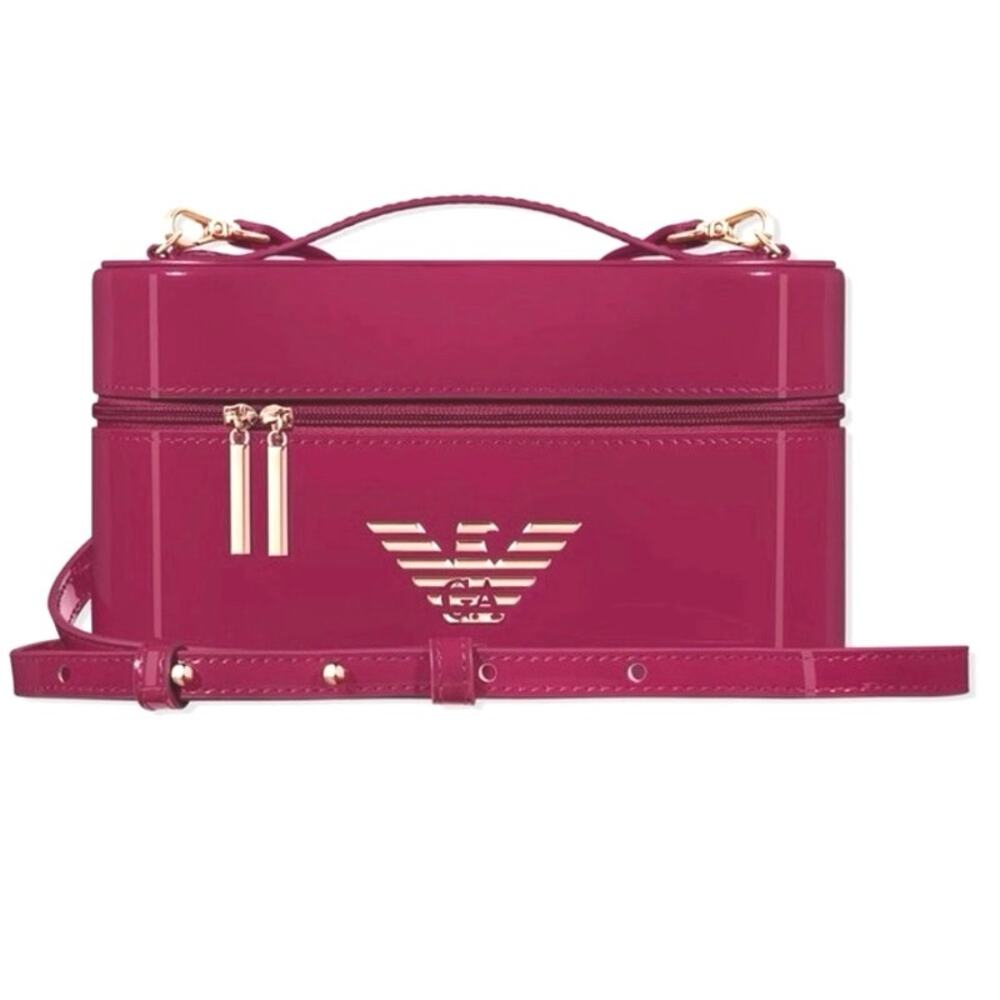 GIORGIO ARMANI PINK POWER OF YOU JELLY VANITY Cosmetic Pouch Makeup Crossbody Pl
